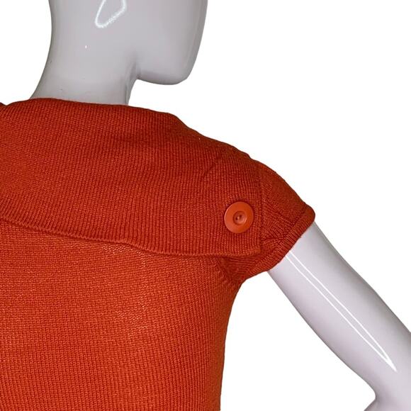 I Doll Women Knit Mini Dress Short Sleeve Red Pullover Size S Cowl Neck - Picture 3 of 8
